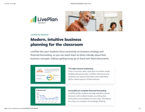 Cover image for book (Justin) LivePlan Standard license with 3 month access