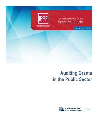 Practice Guide: Auditing Grants in the Public Sector