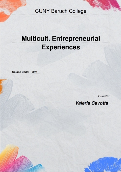 Cover image for book 3971 Multicultural Entrepreneurial Experiences