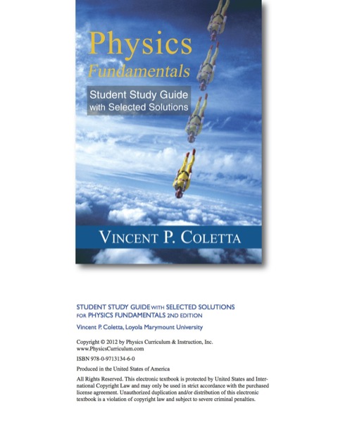 Cover image for book Student Study Guide with Selected Solutions
for Physics Fundamentals