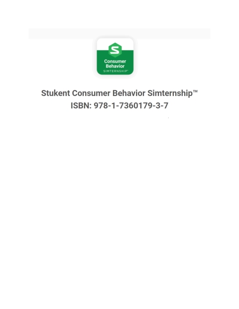 Consumer Behavior Simternship