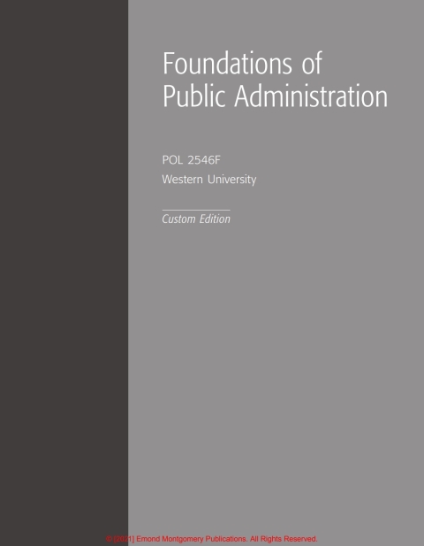 Cover image for book POL 2546F: Foundations of Public Administration