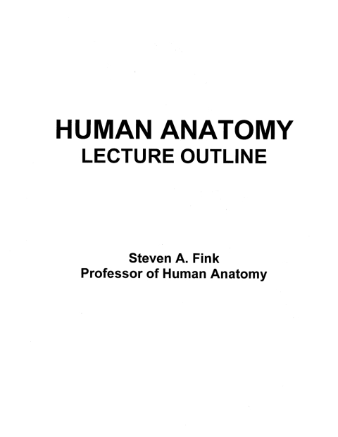 Cover image for book Human Anatomy Lecture Outline