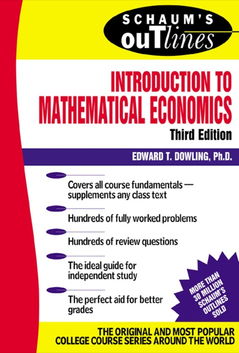 Cover image for book Schaum’s Outline of Introduction to Mathematical Economics