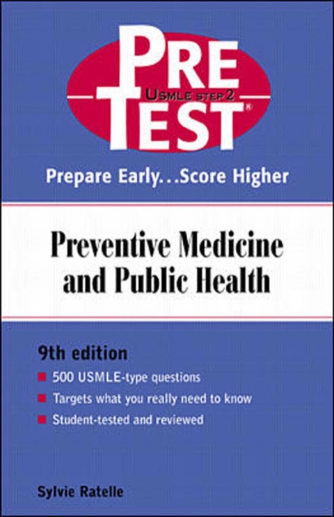 Cover image for book Preventive Medicine and Public Health PreTest Self-Assessment and Review