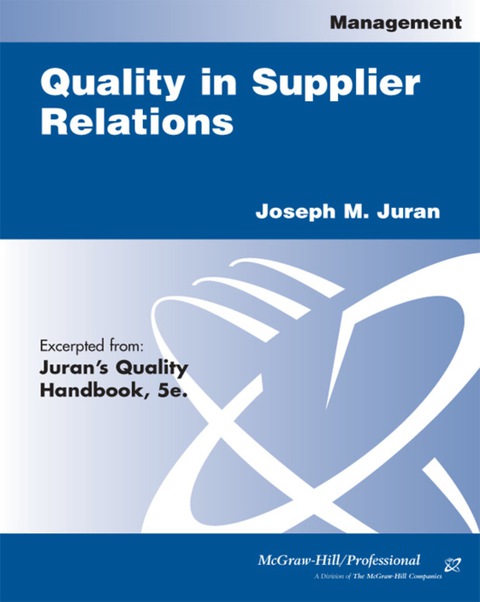 Cover image for book Quality in Supplier Relations