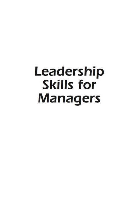 Cover image for book Leadership Skills for Managers