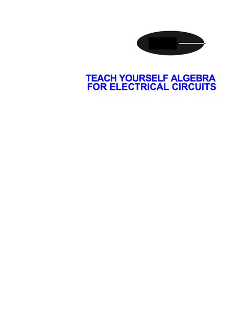 Cover image for book Teach Yourself Algebra for Electronic Circuits