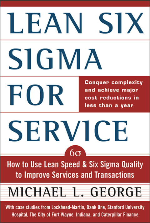 Cover image for book Lean Six Sigma for Service (PB)