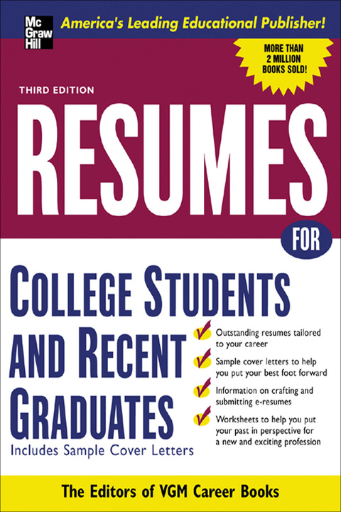 Cover image for book Resumes for College Students and Recent Graduates