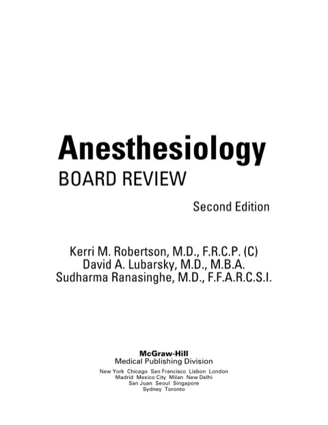 Cover image for book Anesthesiology Board Review