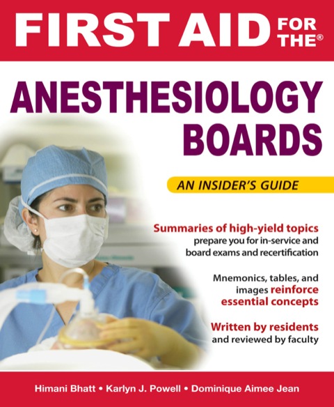 Cover image for book First Aid for the Anesthesiology Boards