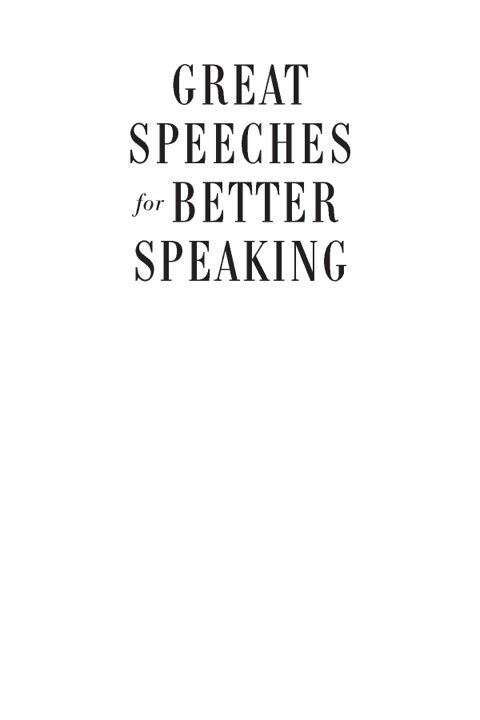 Cover image for book Great Speeches For Better Speaking