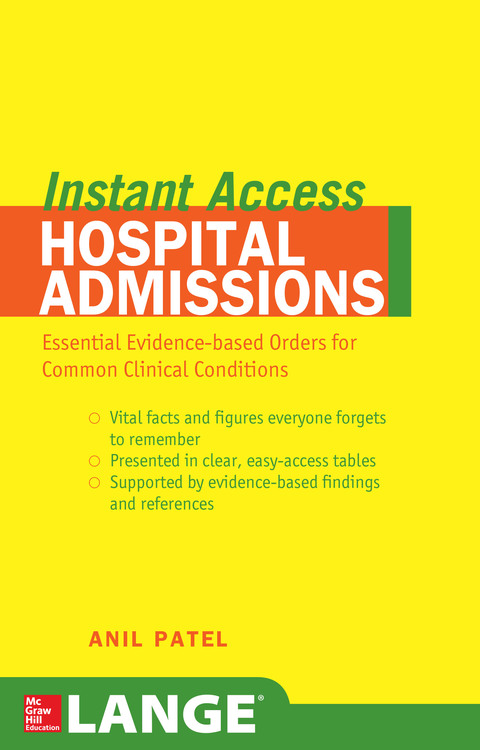 Cover image for book LANGE Instant Access Hospital Admissions
