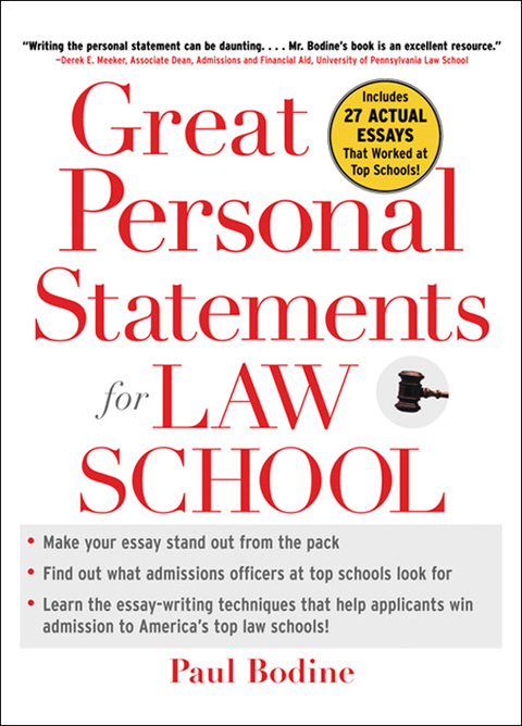 Cover image for book Great Personal Statements for Law School