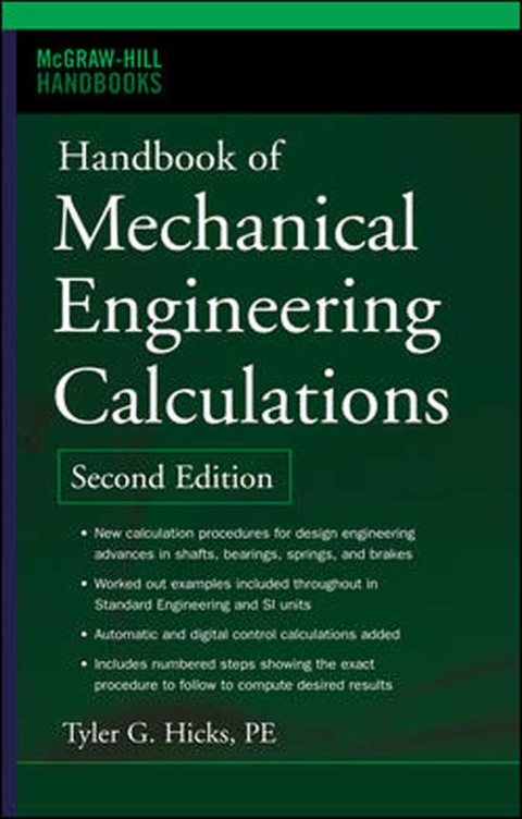 Cover image for book Handbook of Mechanical Engineering Calculations, Second Edition