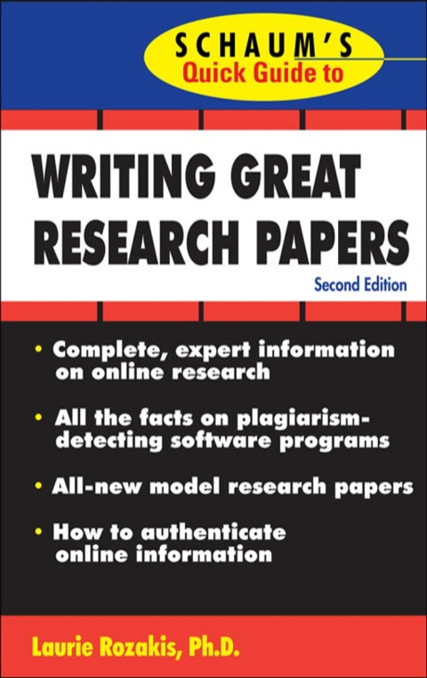 Cover image for book Schaum's Quick Guide to Writing Great Research Papers