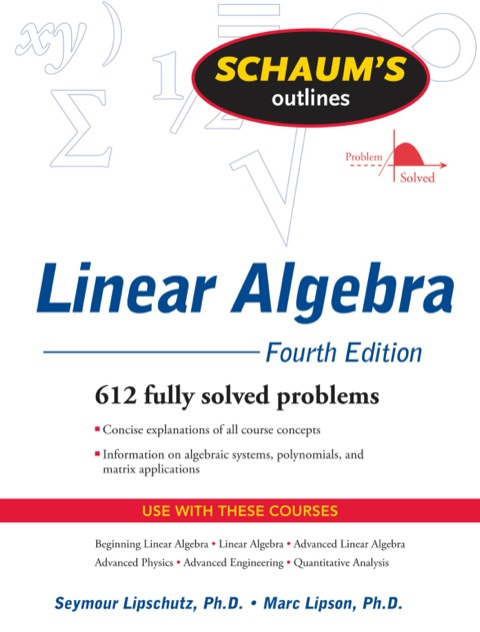 Cover image for book Schaum's Outline of Linear Algebra Fourth Edition