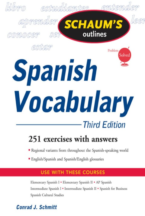 Cover image for book Schaum's Outline of Spanish Vocabulary, 3ed