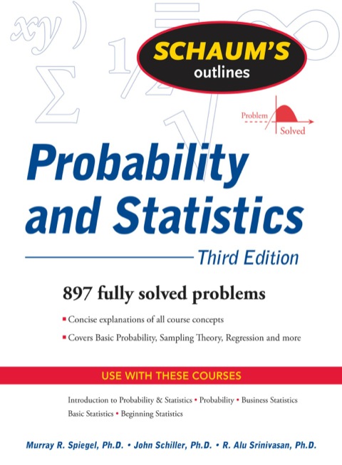 Cover image for book Schaum's Outline of Probability and Statistics, 3/E