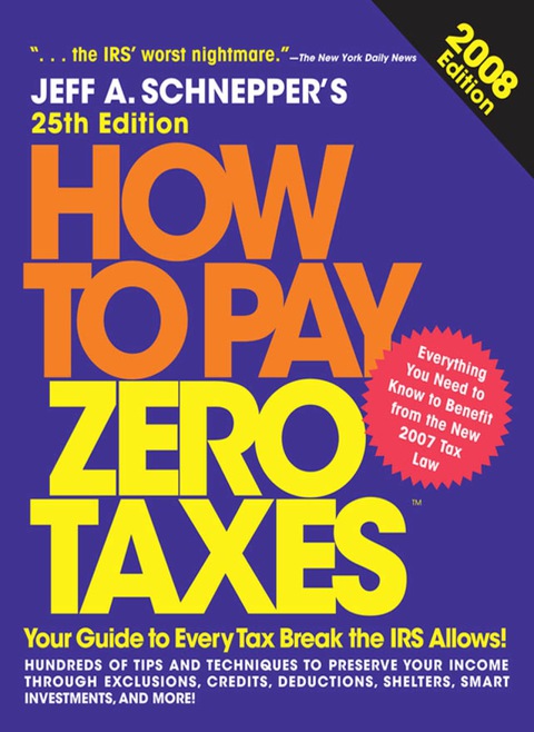 Cover image for book How to Pay Zero Taxes, 2008