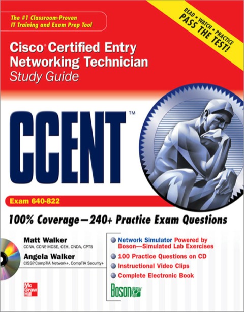 Cover image for book CCENT Cisco Certified Entry Networking Technician Study Guide (Exam 640-822)