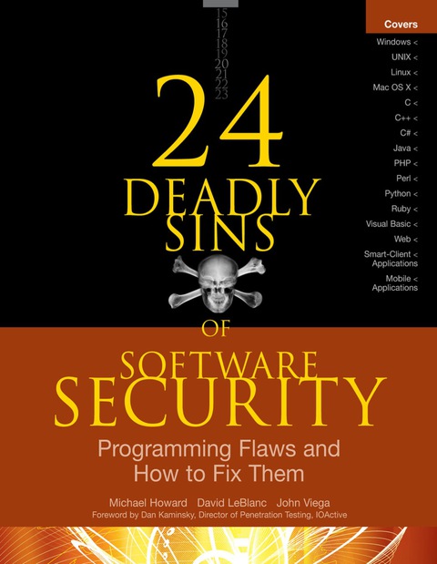 Cover image for book 24 Deadly Sins of Software Security: Programming Flaws and How to Fix Them