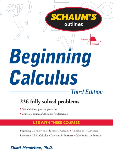 Cover image for book Schaum's Outline of Beginning Calculus