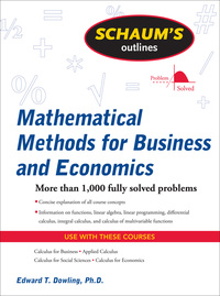 صورة الغلاف: Schaum's Outline of Mathematical Methods for Business and Economics 1st edition 9780071635325