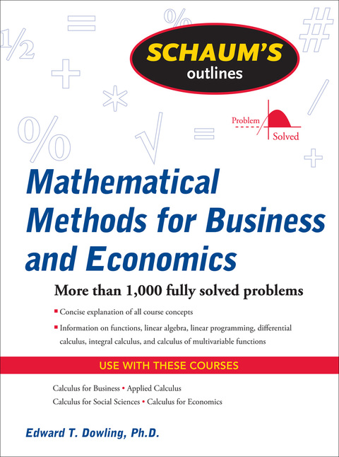 Cover image for book Schaum's Outline of Mathematical Methods for Business and Economics