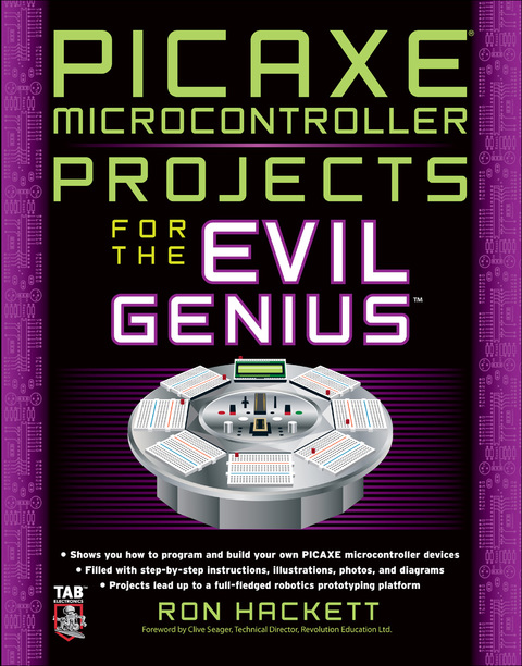 Cover image for book PICAXE Microcontroller Projects for the Evil Genius