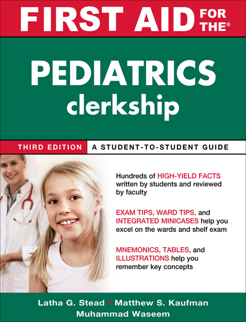 Cover image for book First Aid for the Pediatrics Clerkship, Third Edition