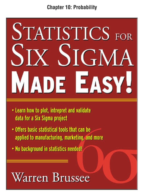 Cover image for book Statistics for Six Sigma Made Easy, Chapter 10 - Probability