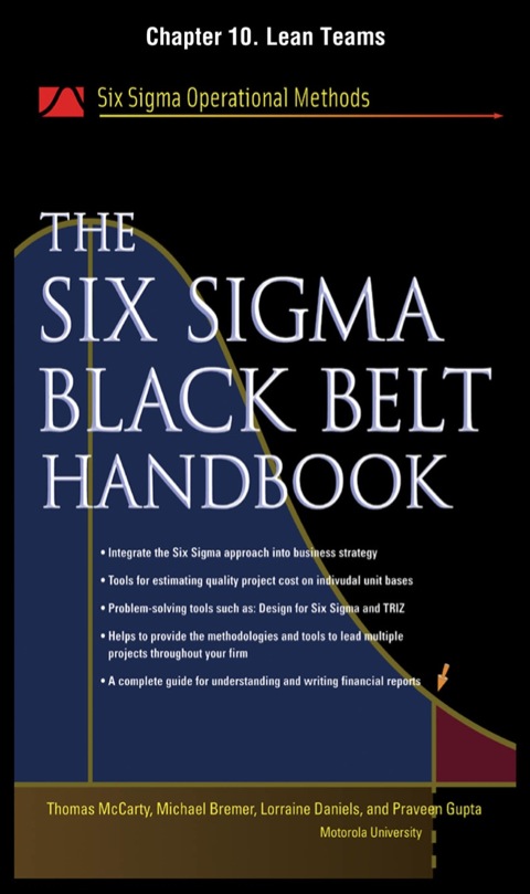 Cover image for book The Six Sigma Black Belt Handbook, Chapter 10 - Lean Teams