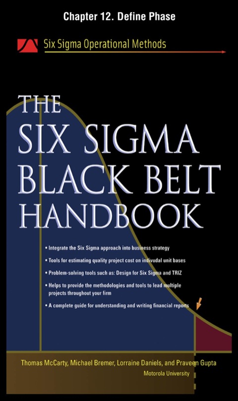 Cover image for book The Six Sigma Black Belt Handbook, Chapter 12 - Define Phase