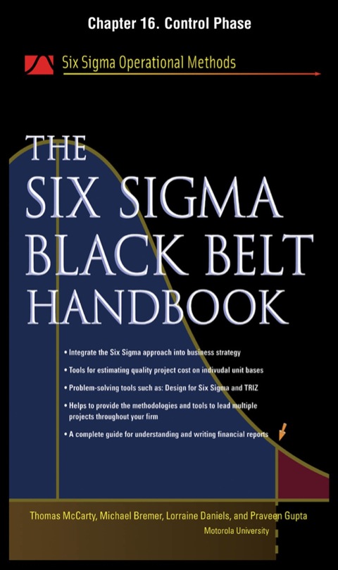 Cover image for book The Six Sigma Black Belt Handbook, Chapter 16 - Control Phase