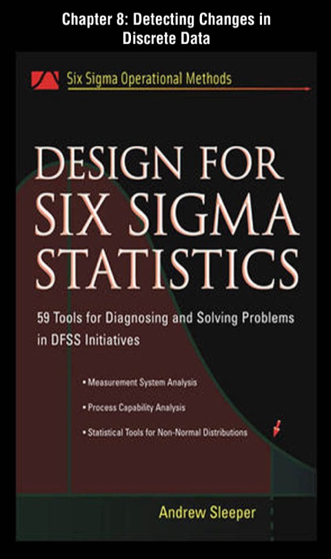 Cover image for book Design for Six Sigma Statistics, Chapter 8 - Detecting Changes in Discrete Data