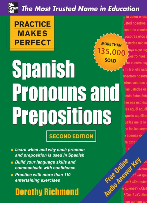 Cover image for book Practice Makes Perfect Spanish Pronouns and Prepositons 2/E (ENHANCED EBOOK)