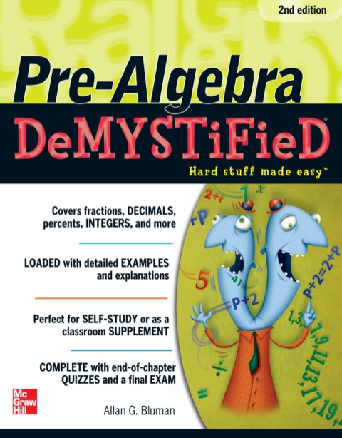 Cover image for book Pre-Algebra DeMYSTiFieD