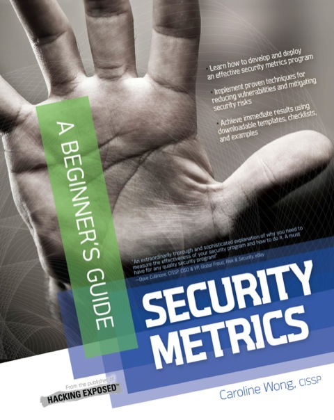 Cover image for book Security Metrics, A Beginner's Guide