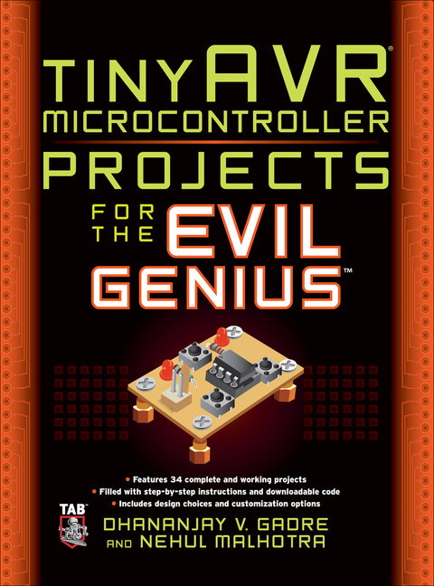 Cover image for book tinyAVR Microcontroller Projects for the Evil Genius