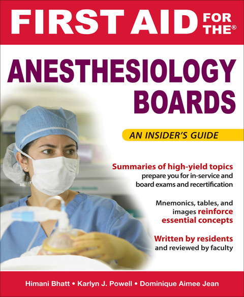 Cover image for book First Aid for the Anesthesiology Boards