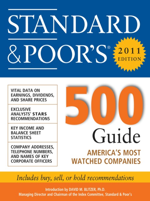 Cover image for book Standard & Poor''s 500 Guide, 2011 Edition