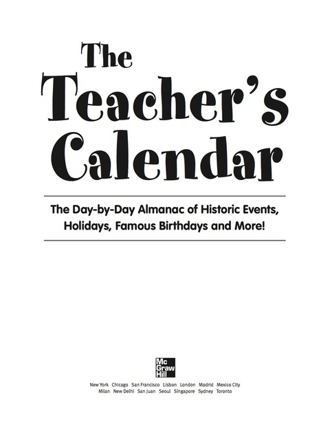 Cover image for book The Teachers Calendar 2011-2012