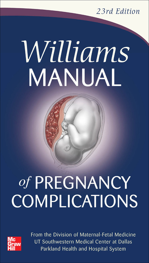 Cover image for book Williams Manual of Pregnancy Complications
