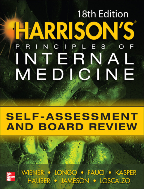 Cover image for book Harrisons Principles of Internal Medicine Self-Assessment and Board Review 18th Edition