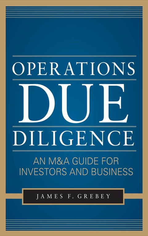 Cover image for book Operations Due Diligence:  An M&A Guide for Investors and Business