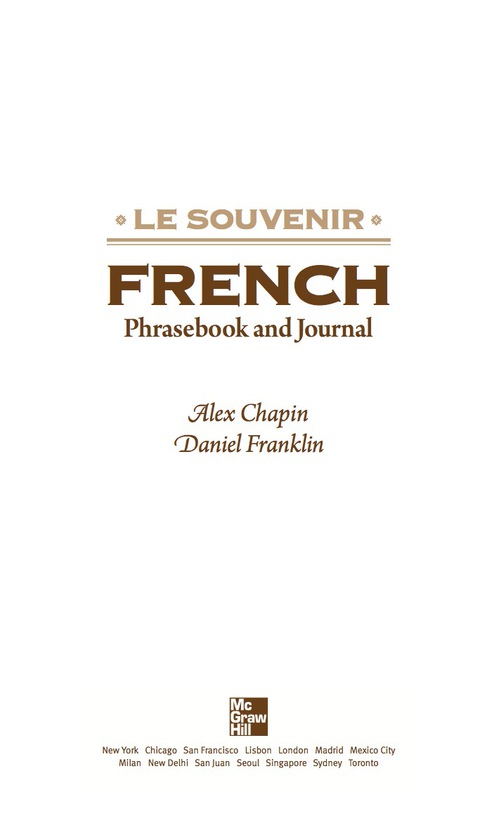 Cover image for book Le souvenir French Phrasebook and Journal