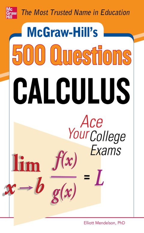 Cover image for book McGraw-Hill's 500 College Calculus Questions to Know by Test Day