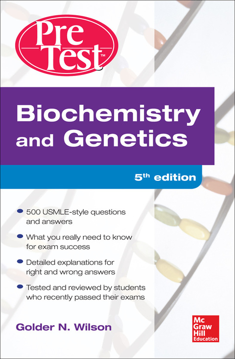 Cover image for book Biochemistry and Genetics Pretest Self-Assessment and Review 5/E
